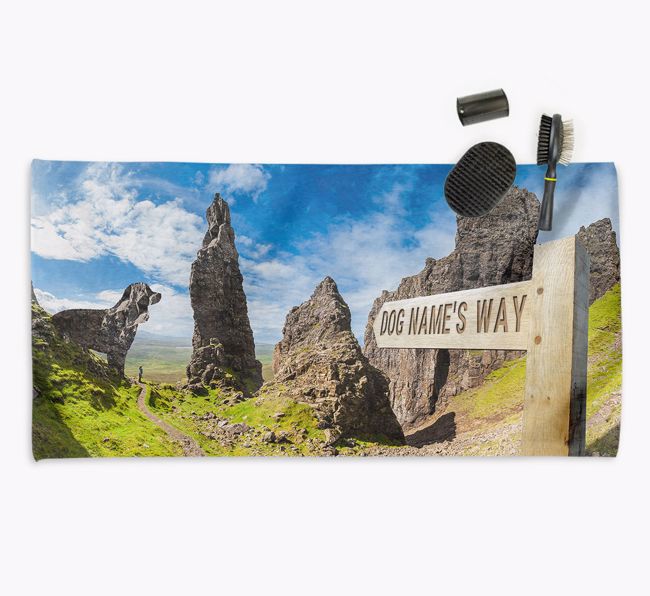 'Hiking Trail' - Personalised {breedFullName} Towel